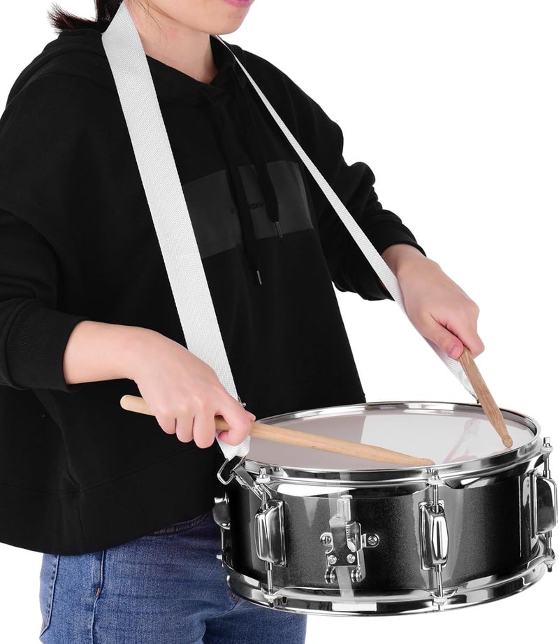 Sunydog 12inch Snare Drum with Drumsticks Shoulder Strap Drum Key, Percussion Instrument for Students Beginners, Portable Marching Snare Drum Set (Black) - Image 5